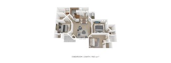 Morgan Promenade Floorplan 3BR 2BA 1150sqft  at Palm Crossing, Florida, 34787