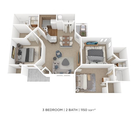 Morgan Promenade Floorplan 3BR 2BA 1150sqft  at Palm Crossing, Florida, 34787