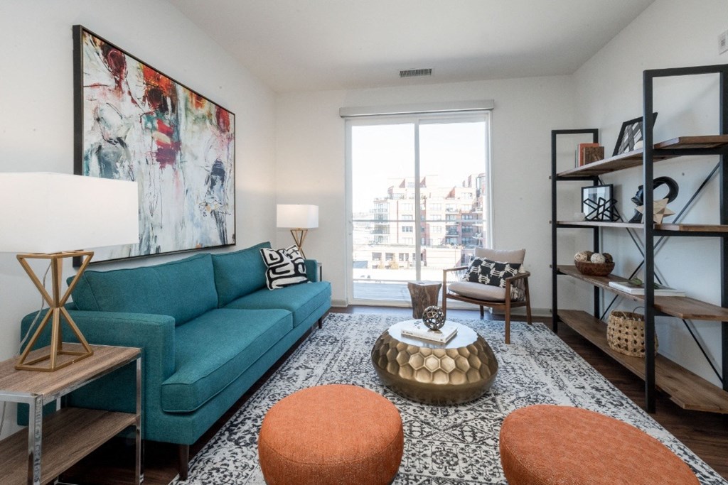 Modern Living Room at East 51 At Rocketts Landing, Richmond, VA