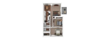 B2 2 bedroom 2 bathroom Floor Plan 1,150 Sq.Ft. at Planters Trace, South Carolina