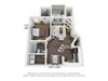 The Gardenia 1 bedroom 1 bathroom floor plan The Gardenia 1 bedroom 1 bathroom floor plan at Sawgrass Apartments in Orlando FL