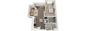 Grandin  1 Bed 1 Bath Floor Plan at South 16 At The Bridges, Roanoke, Virginia