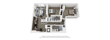 P1 Floor Plan at South Falls Tower, Richmond