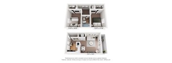 2 bed 1 bath A at Staples Mill Townhomes Apartments, Richmond, VA, 23228