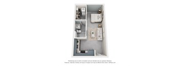 Studio 1 bath at The Carousel Apartments, Virginia