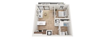 The Commerce 1 Bed 1 Bath Floor Plan