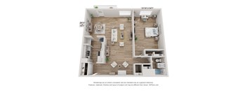 1 bedroom 1 bathroom floor plan A at The Lafayette, Norfolk, 23508