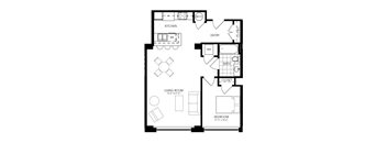 A3 Floor Plan at The Locks Apartments, Richmond, Virginia