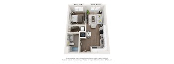 The Clove 1 Bed 1 Bath Floor Plan at The Point Apartments on 38th, Virginia, 23508