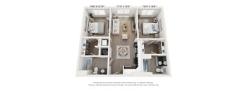 The Reef 2 Bed 2 Bath Floor Plan at The Point Apartments on 38th, Norfolk, VA