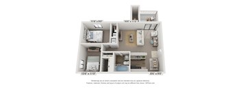 Creekbend Floor Plan at The Reserve At Barry Apartments, Kansas City, 64154