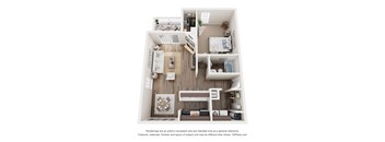 1 bed 1 bath Aspen Floor Plan at The Timbers Apartments, Virginia, 23235
