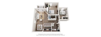 2 bed 1 bath Hemlock Floor Plan at The Timbers, Richmond, VA, 23235