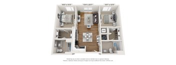 B1 Floor Plan at The Waterford At Rocketts Landing Apartments, PRG Real Estate, Richmond, Virginia