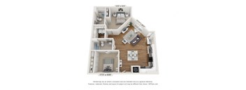 B3 Floor Plan at The Waterford At Rocketts Landing Apartments, PRG Real Estate, Virginia