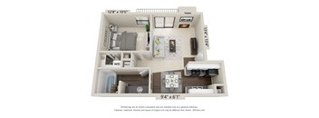 The Hampton Floor Plan at Woodcreek Apartments, Cary, 27511
