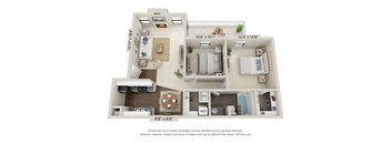 The Westfield Floor Plan at Woodcreek Apartments, Cary, NC, 27511