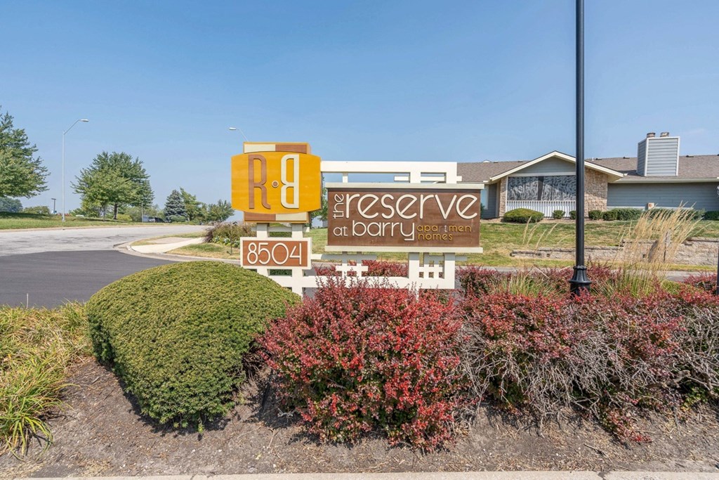 Property Sign at The Reserve At Barry Apartments, Kansas City, Missouri