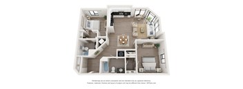 Scorpio 2 Bedroom Floor Plans at The Constellation Apartments, PRG Real Estate, Hampton, 23669