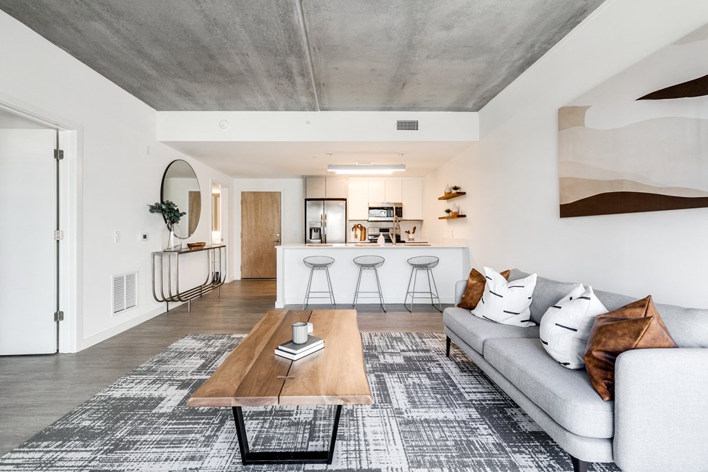 Living Room With Kitchen at The Locks Tower, Richmond