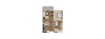 1 Bedroom and 1 Bathroom with a single large balcony at Park at Rialto Apartments, Texas, 78257