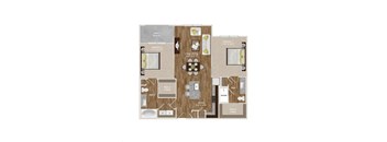 2 Bedroom and 2 Bathroom with individual walk-in closets and a balcony at Park at Rialto Apartments, San Antonio, TX 78257