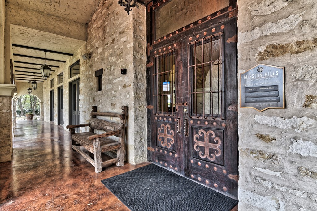 Front Door to Leasing Office at Mission Hills Apartments, San Antonio, Texas