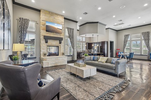 Clubhouse Lounge at Overlook at Stone Oak Park Apartments, San Antonio, 78258