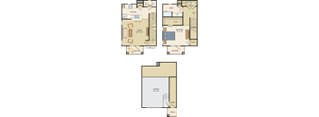 One Bedroom - One Full Bathroom plus a Powder Room. Attached Garage. Front Porch & Private Balcony off the Living Room.