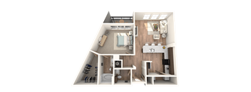 1x1.5 Bedroom at District at Medical Center, San Antonio, Texas