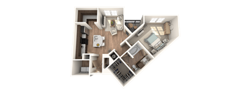 1x1 Bedroom at District at Medical Center, San Antonio, Texas