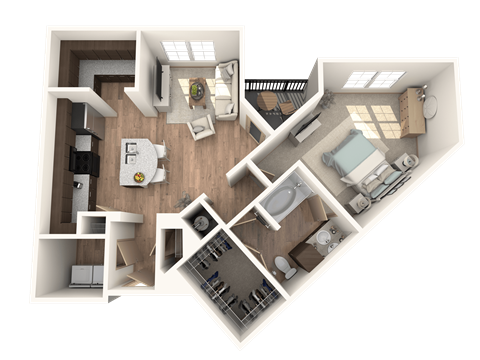 1x1 Bedroom at District at Medical Center, San Antonio, Texas