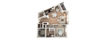 1x1 Bedroom at District at Medical Center, San Antonio, TX