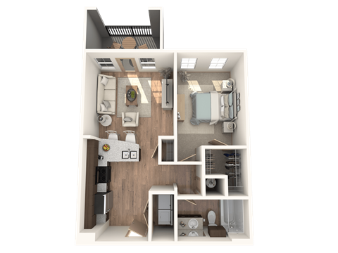 1x1 Bedroom at District at Medical Center, Texas, 78229