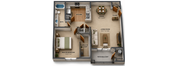 One Bedroom & One Bathroom. Open Floor Plan with Living Room and Dining Area. Walk-In-Closet, Private Patio with Storage.
