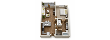 1Bed/1Bath - One Large Balcony