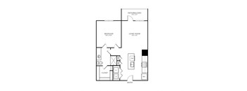 One Bedroom and One Bathroom with Walk In Shower. 672 Square Feet.
