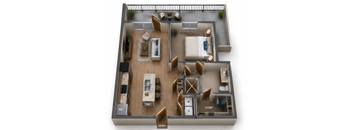 One Bedroom and One Bathroom with Walk In Shower. 700 Square Feet. Partial wrap around deck.