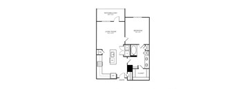 One Bedroom and One Bathroom with Small Balcony. 741 Square Feet