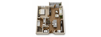 1Bed/1Bath  - Island Kitchen & Large Balcony