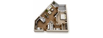 1Bed/1Bath  - Corner Unit & Wrap Around Balcony