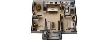 Stunning One Bedroom & One Bathroom with a Den. Cozy Dining Room and open Living Room. Kitchen Island, Private Patio with Storage Unit.