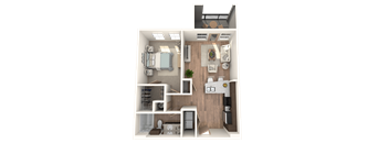 1x1 Bedroom at District at Medical Center, San Antonio