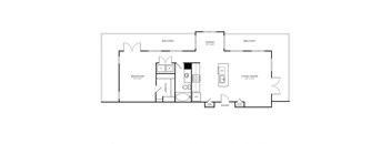 One Bedroom and One Bathroom with Kitchen Island. Features full size wrap around balcony. 883 Square Feet