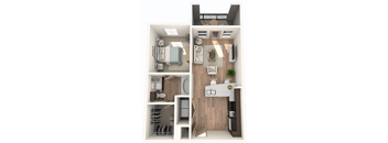 1 Bedroom | 1 Bathroom with attached patio