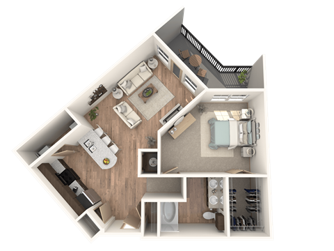 1x1 Bedroom at District at Medical Center, San Antonio, TX