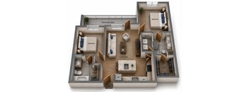 Two Bedroom and Two Bathroom. Private Balcony.  995 Square Feet