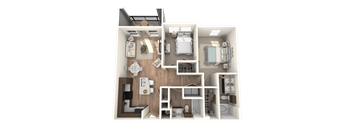 2x2 Bedroom at District at Medical Center, San Antonio, Texas