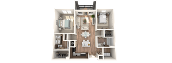 2x2 Bedroom at District at Medical Center, San Antonio