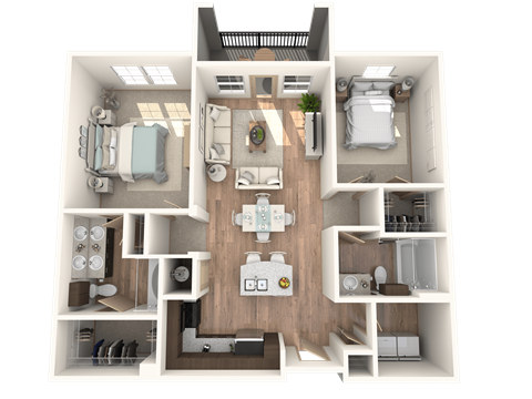 2x2 Bedroom at District at Medical Center, San Antonio